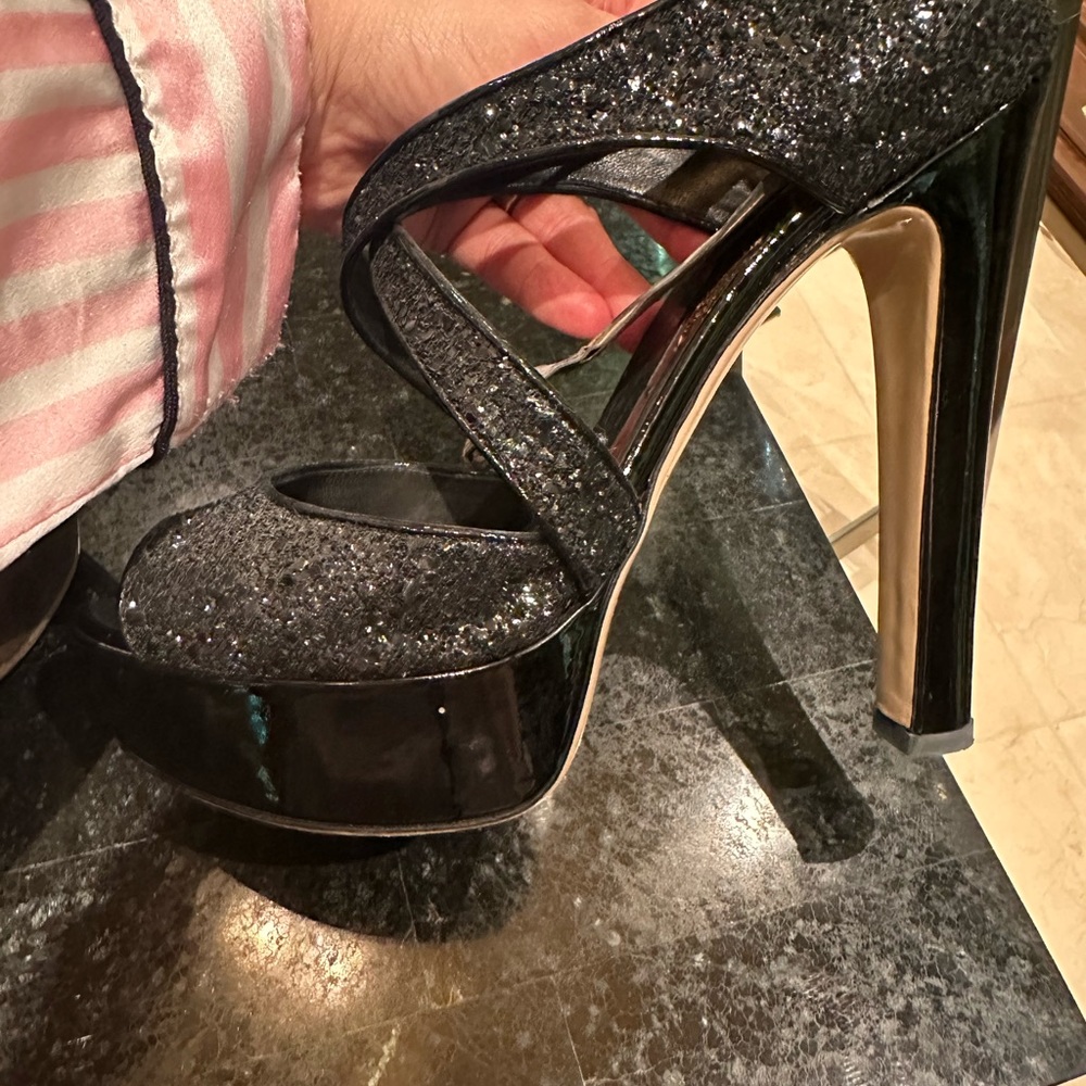 Miu Miu Glitter Platform Sandals - image 6